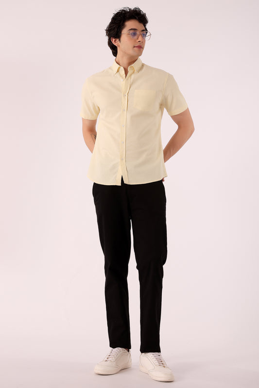 Men's Solid Oxford Shirt Half Sleeve - extra image 2