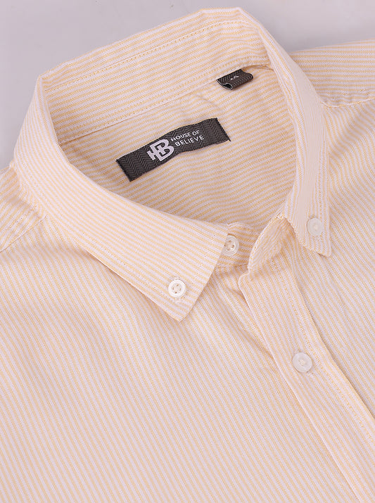 Men's Stripe Oxford Shirt Half Sleeve - extra image 2
