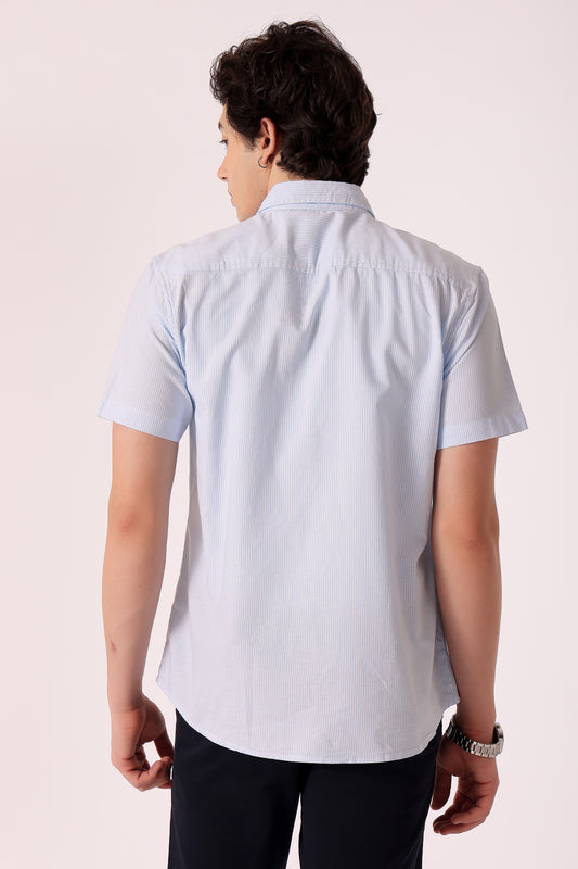 Men's Stripe Oxford Shirt Half Sleeve - extra image 5