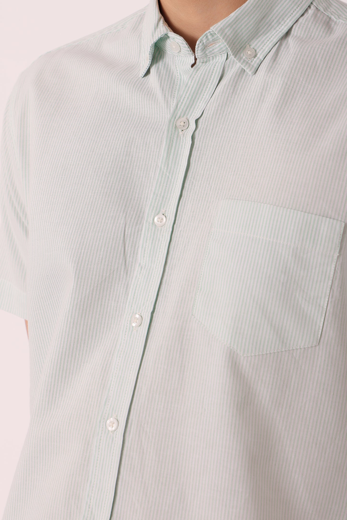 Men's Stripe Oxford Shirt Half Sleeve - extra image 5