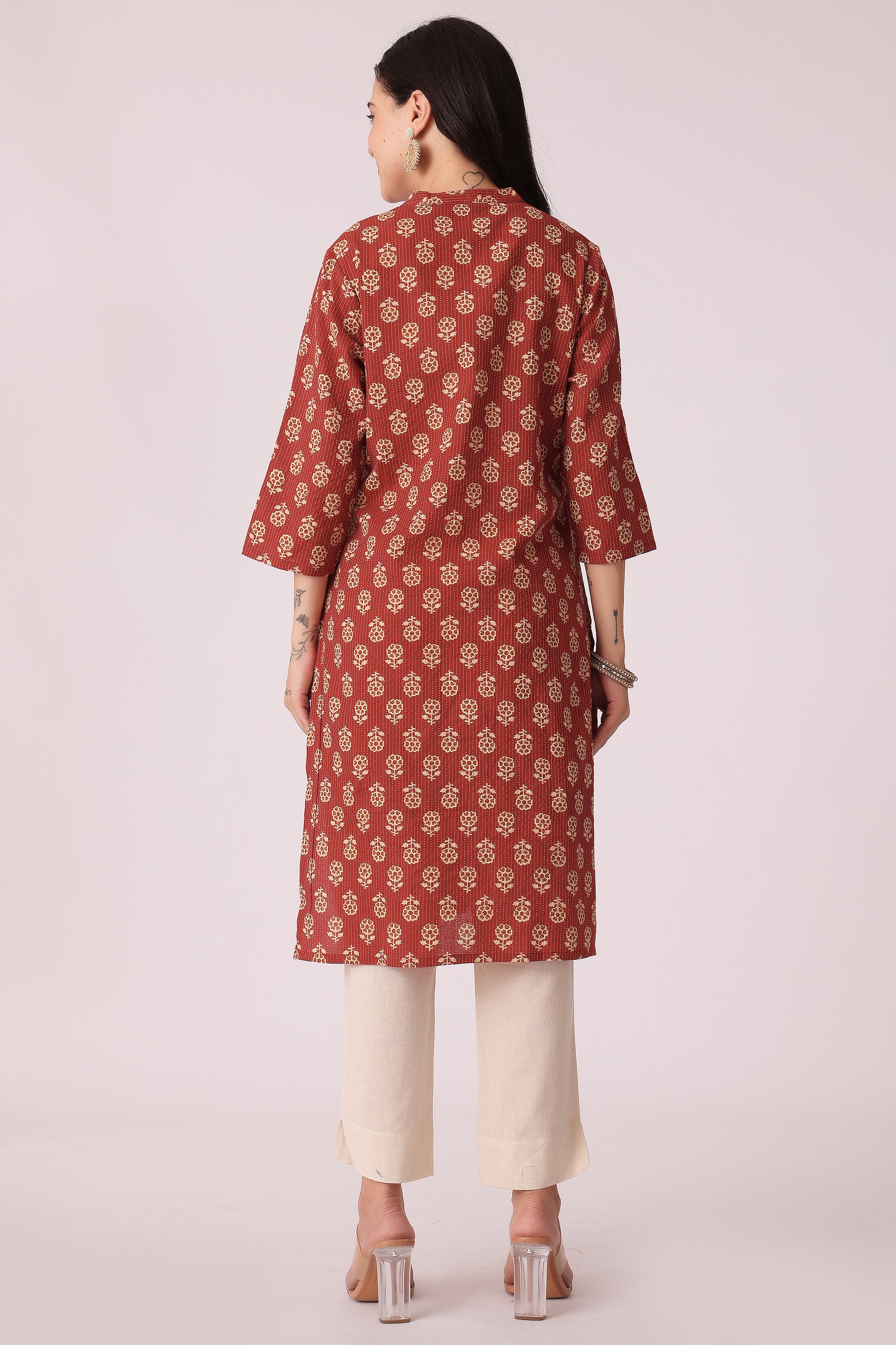 ETHNIC REGULAR FIT KANTHA KURTA - extra image 2