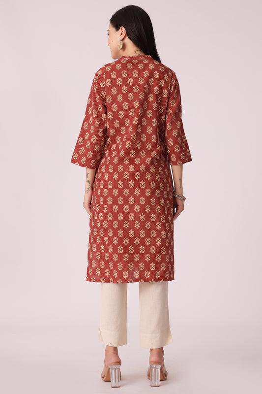ETHNIC REGULAR FIT KANTHA KURTA - extra image 2