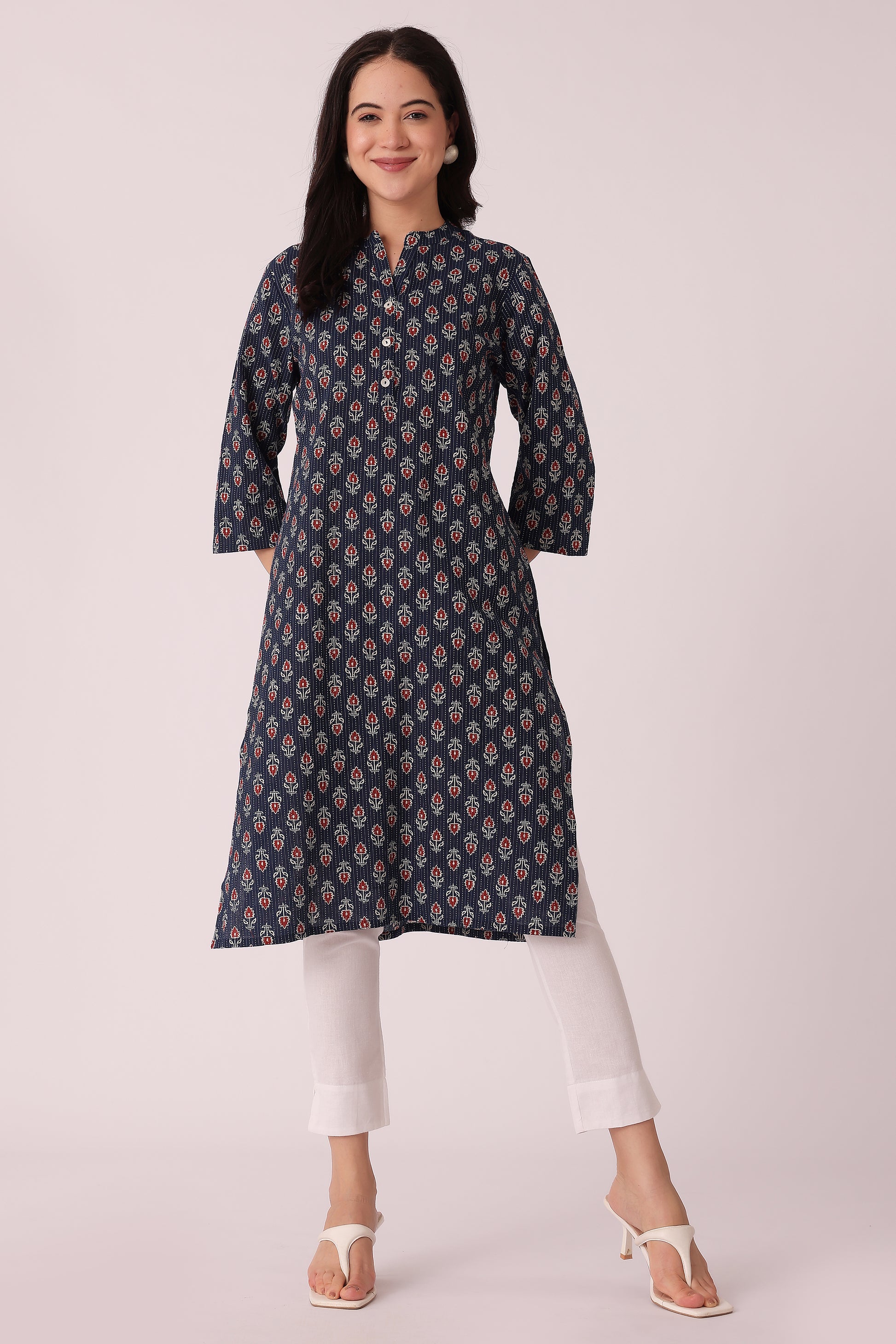 ETHNIC REGULAR FIT KANTHA KURTA - extra image 3