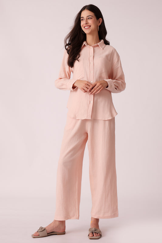 western relaxed casual solid sets - Pink