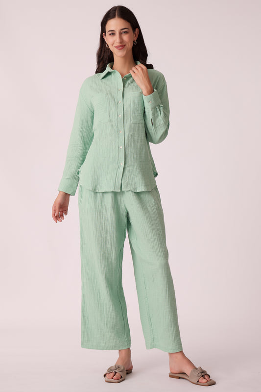 western relaxed casual solid sets - Sage Green