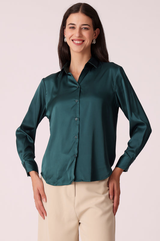 western regular casual solid shirts - Green
