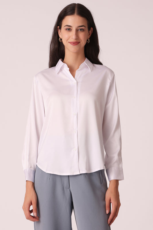 western regular casual solid shirts - Off White