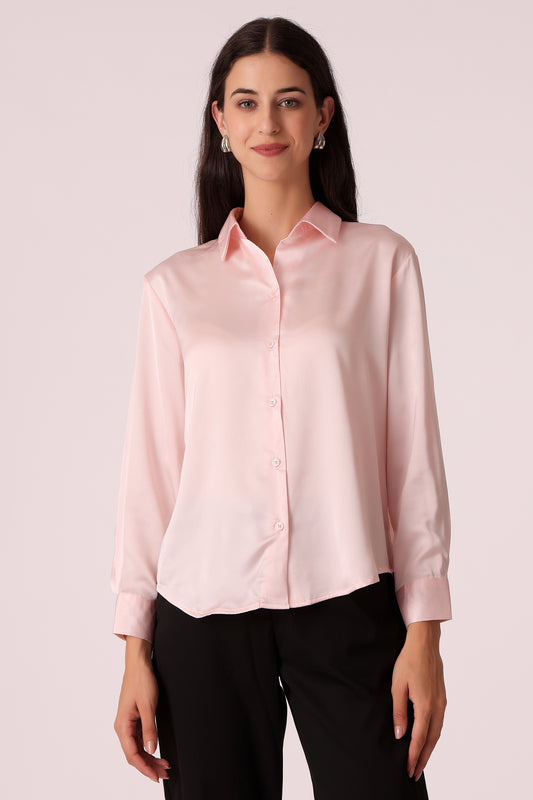 western regular casual solid shirts - Light Pink