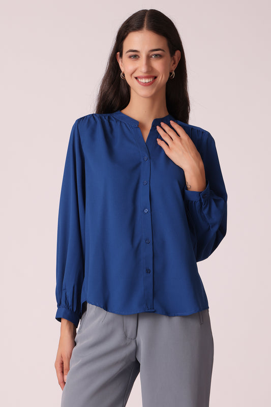 western regular casual solid shirts - Blue
