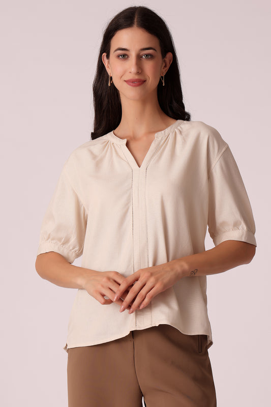 western regular casual solid tops - Beige