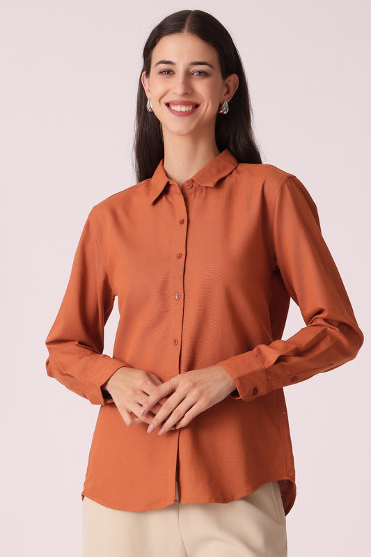 western regular casual solid shirts - Brown