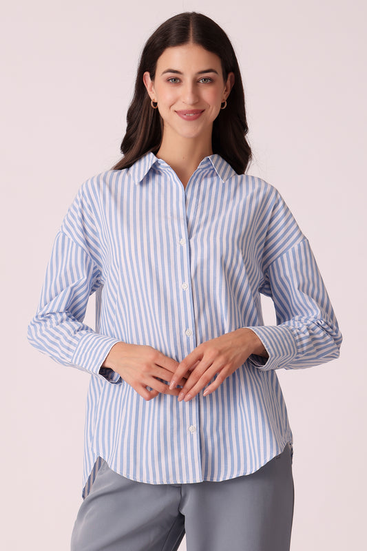 western oversized casual stripe shirts