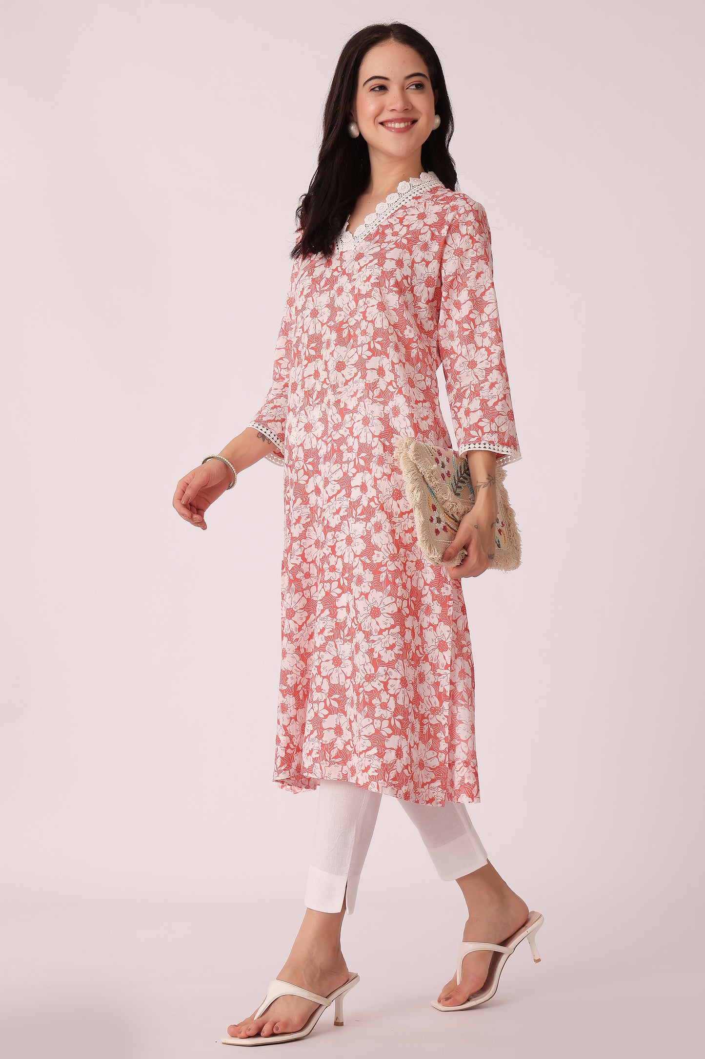 ETHNIC STRAIGHT FIT ALL OVER PRINT KURTA - extra image 3