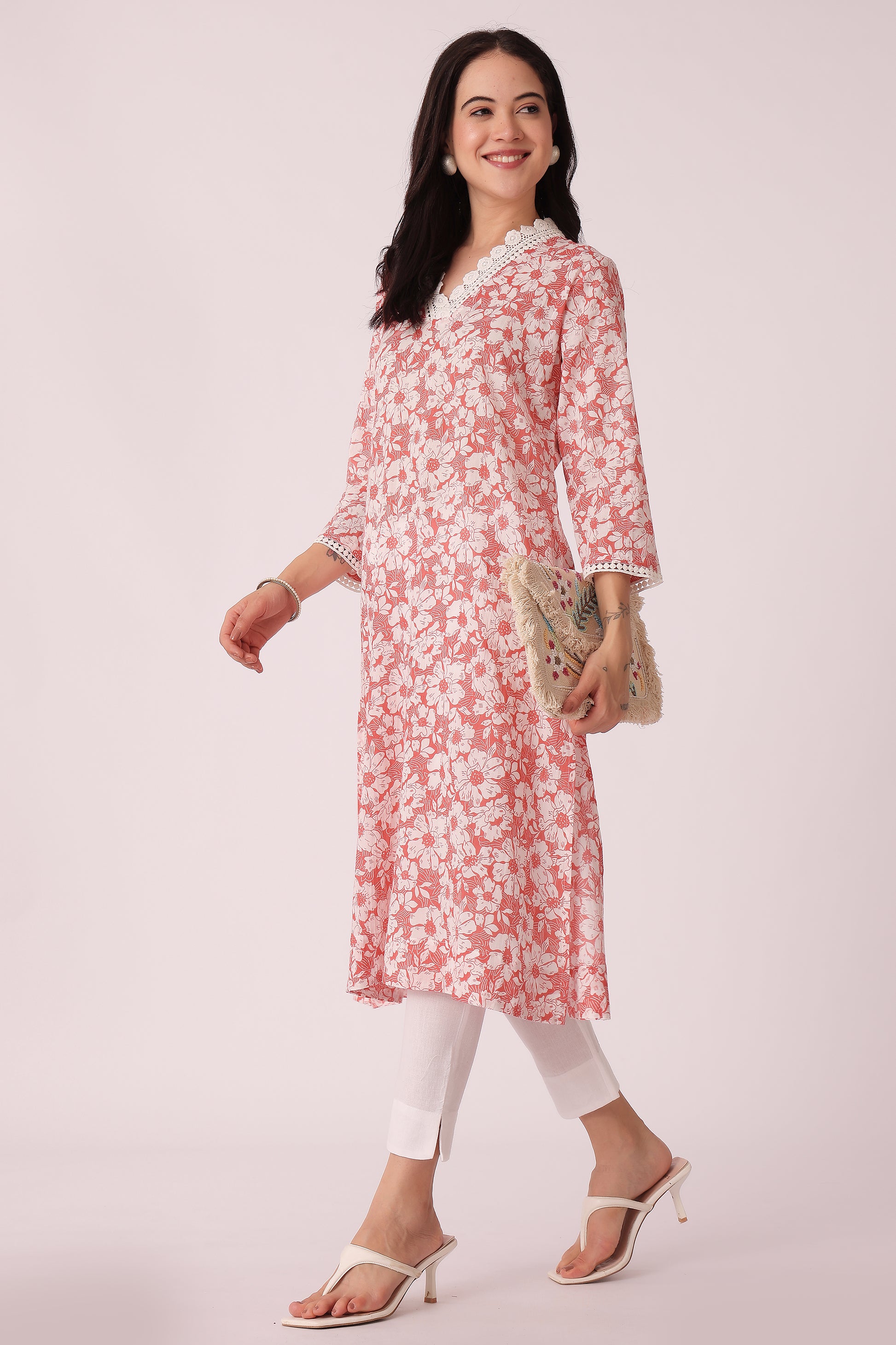 ETHNIC STRAIGHT FIT ALL OVER PRINT KURTA - extra image 3