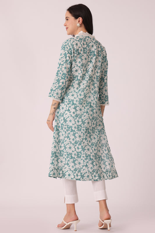 ETHNIC STRAIGHT FIT ALL OVER PRINT KURTA - extra image 2