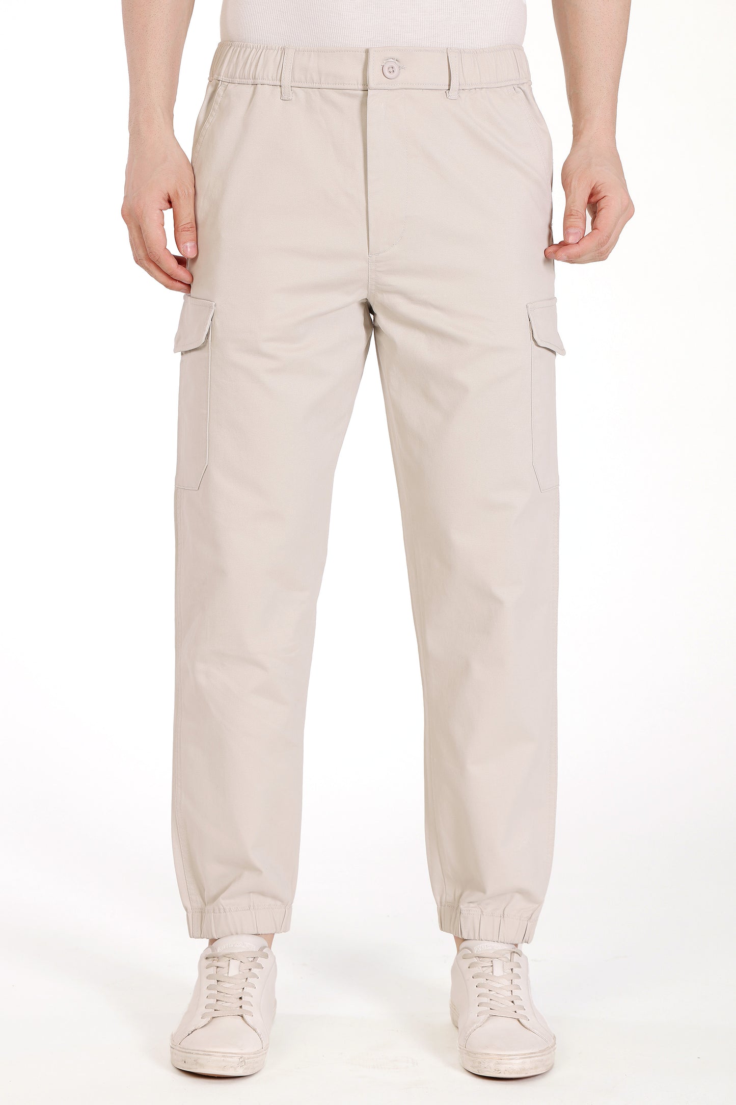 Mens Slim Fit Cargo Jogger - Dark Beige