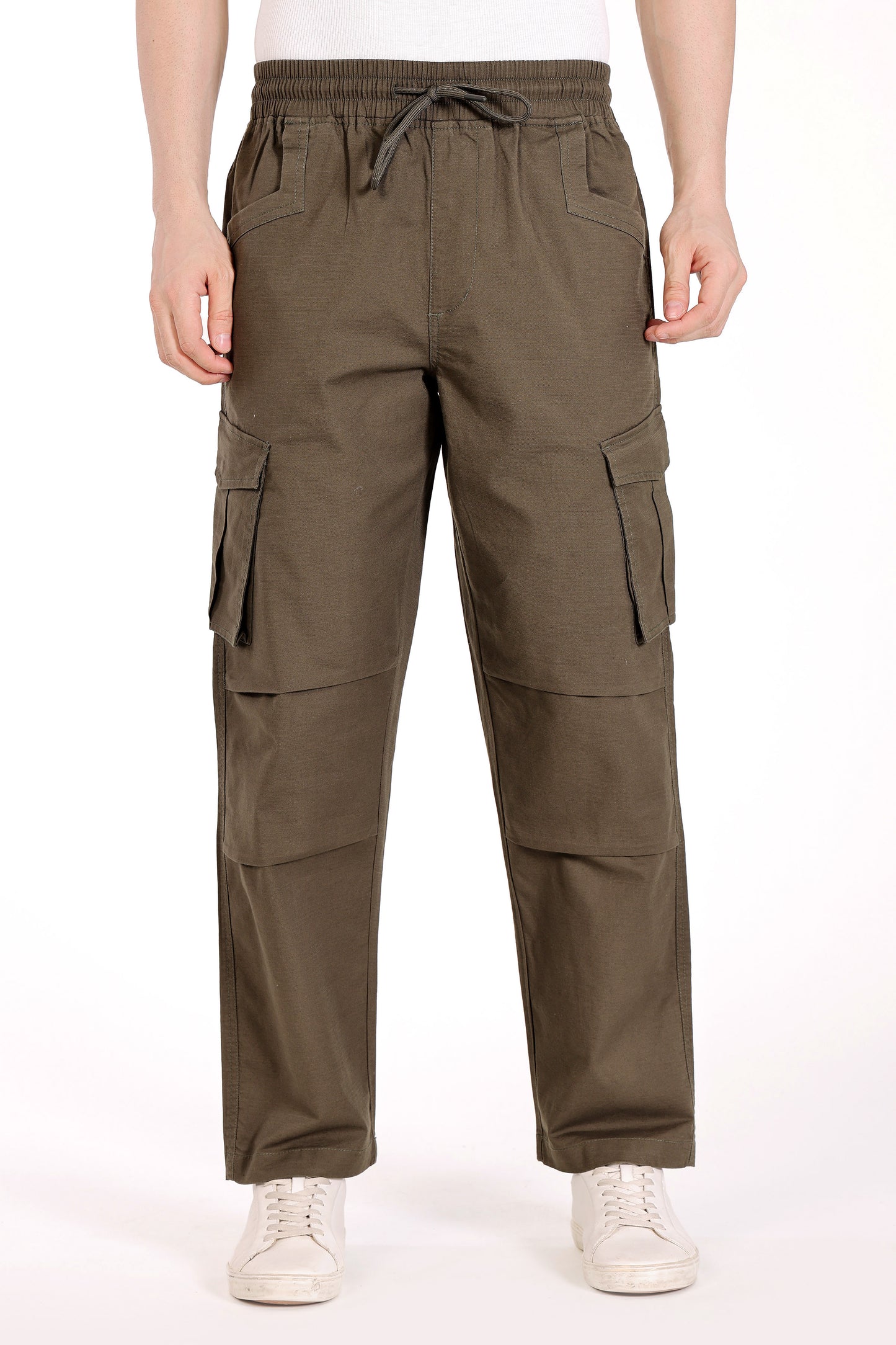 Mens Relaxed Straight Fit Cargo Pant - Olive