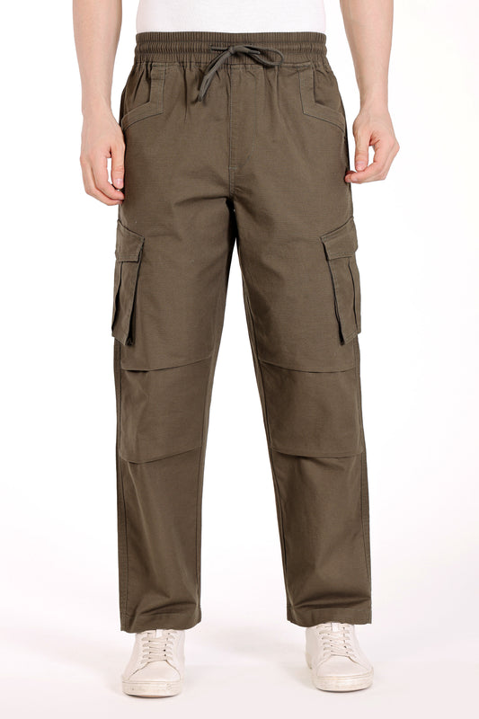 Mens Relaxed Straight Fit Cargo Pant - Olive