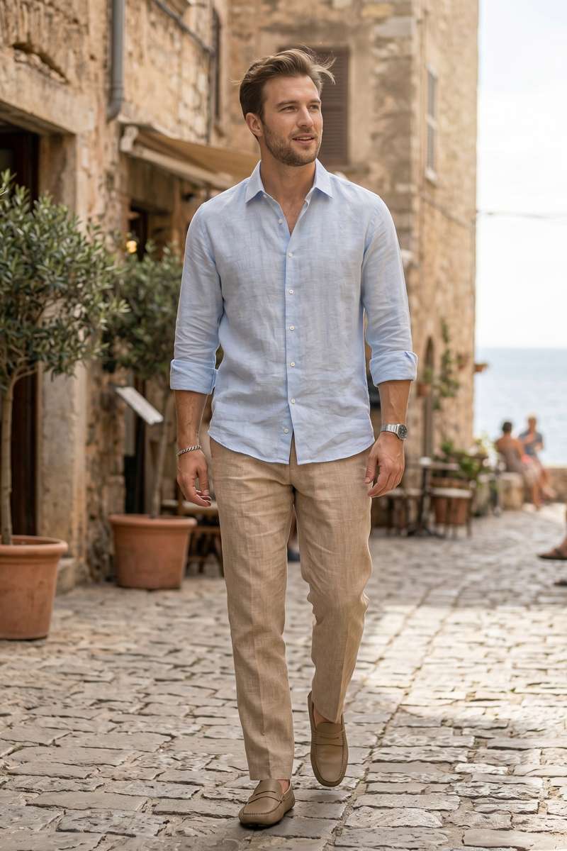 Men's Pure Linen Solid Shirt - extra image 3