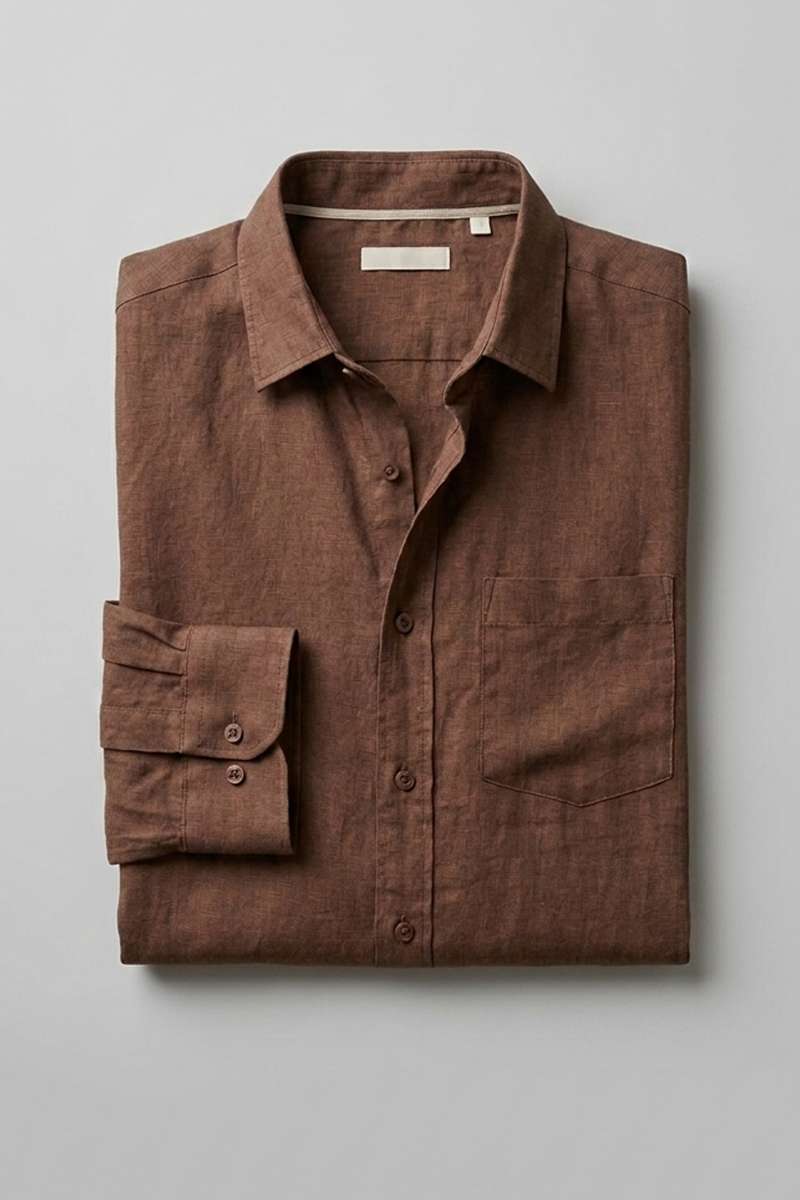 Men's Pure Linen Solid Shirt - extra image 5