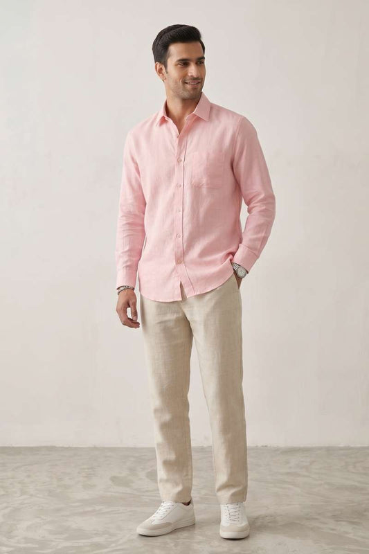 Men's Pure Linen Solid Shirt - extra image 2
