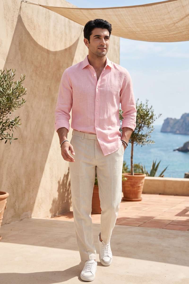 Men's Pure Linen Solid Shirt - extra image 4
