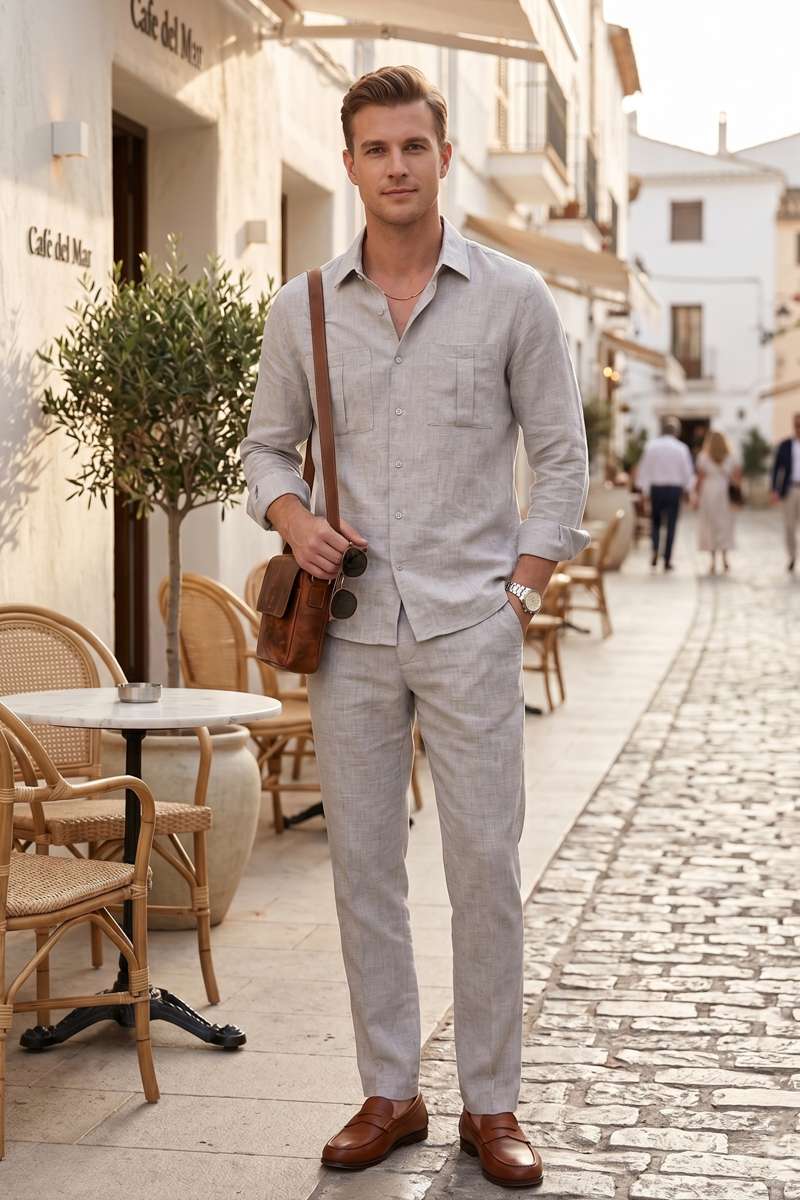 Men's Pure Linen Resort Collar Shirt - extra image 2