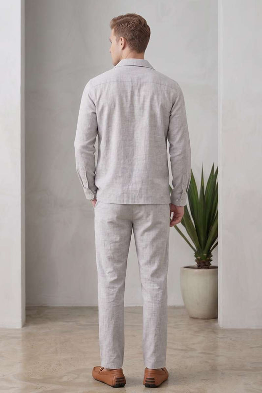 Men's Pure Linen Resort Collar Shirt - extra image 3