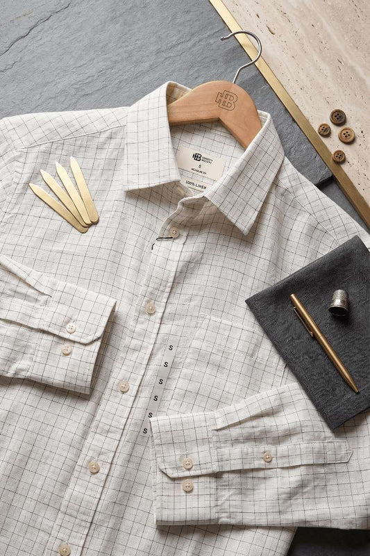 Men's Pure Linen Checks Shirt - extra image 2