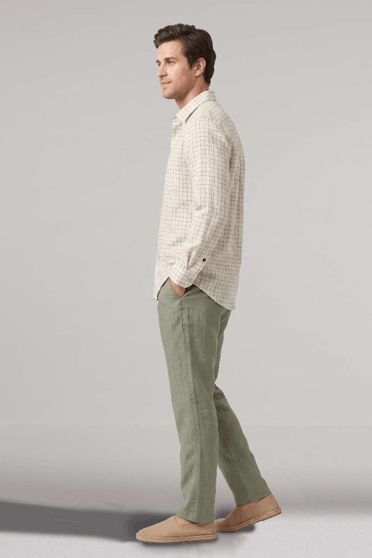 Men's Pure Linen Checks Shirt - extra image 5