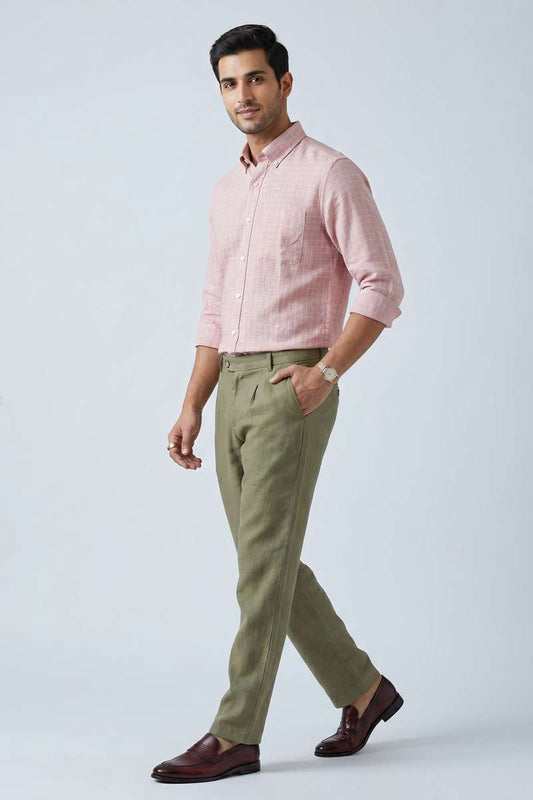 Men's Pure Linen Checks Shirt - extra image 3