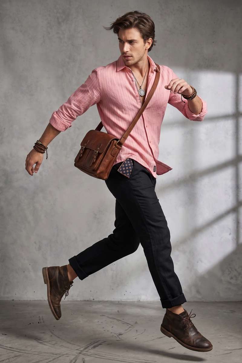 Men's Pure Linen Stripe Shirt - extra image 2