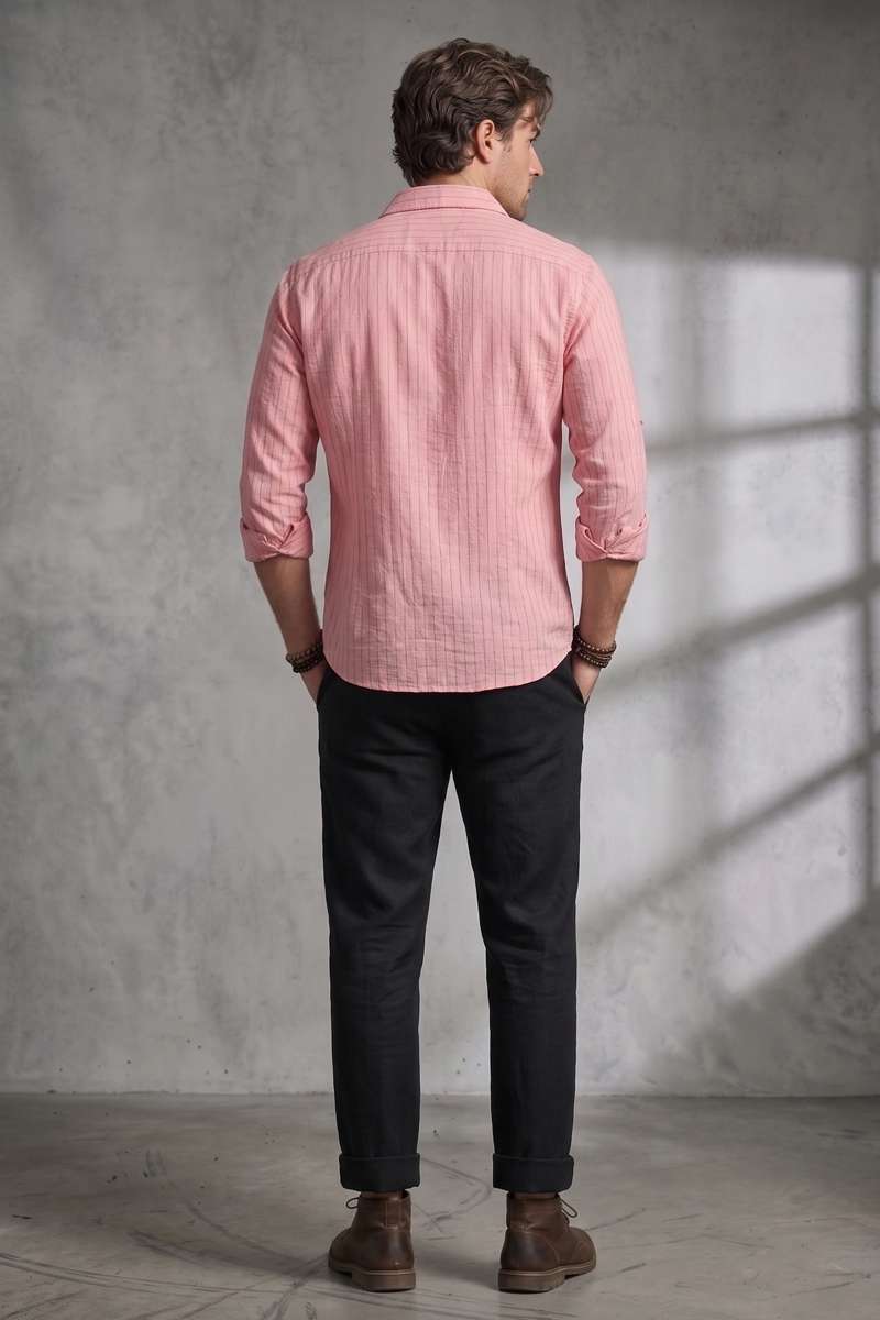 Men's Pure Linen Stripe Shirt - extra image 3