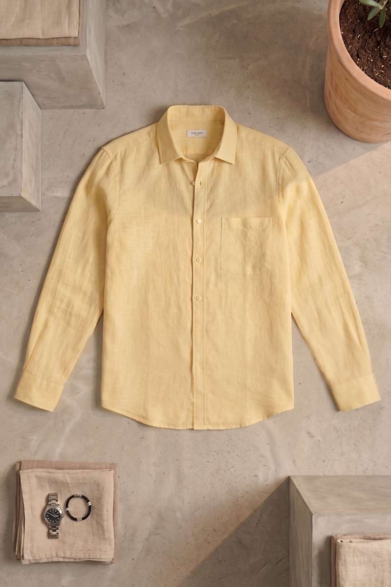 Men's Pure Linen Stripe Shirt - extra image 5