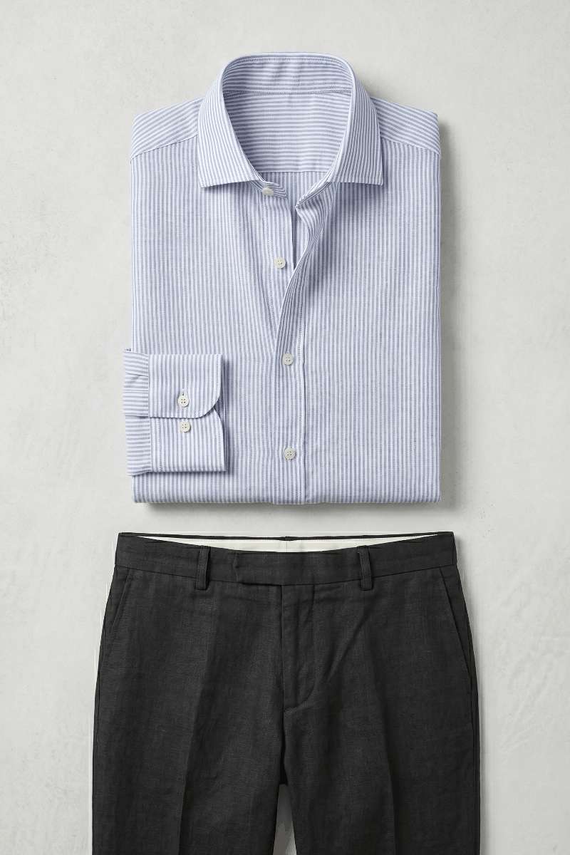 Men's Pure Linen Stripe Shirt - extra image 3