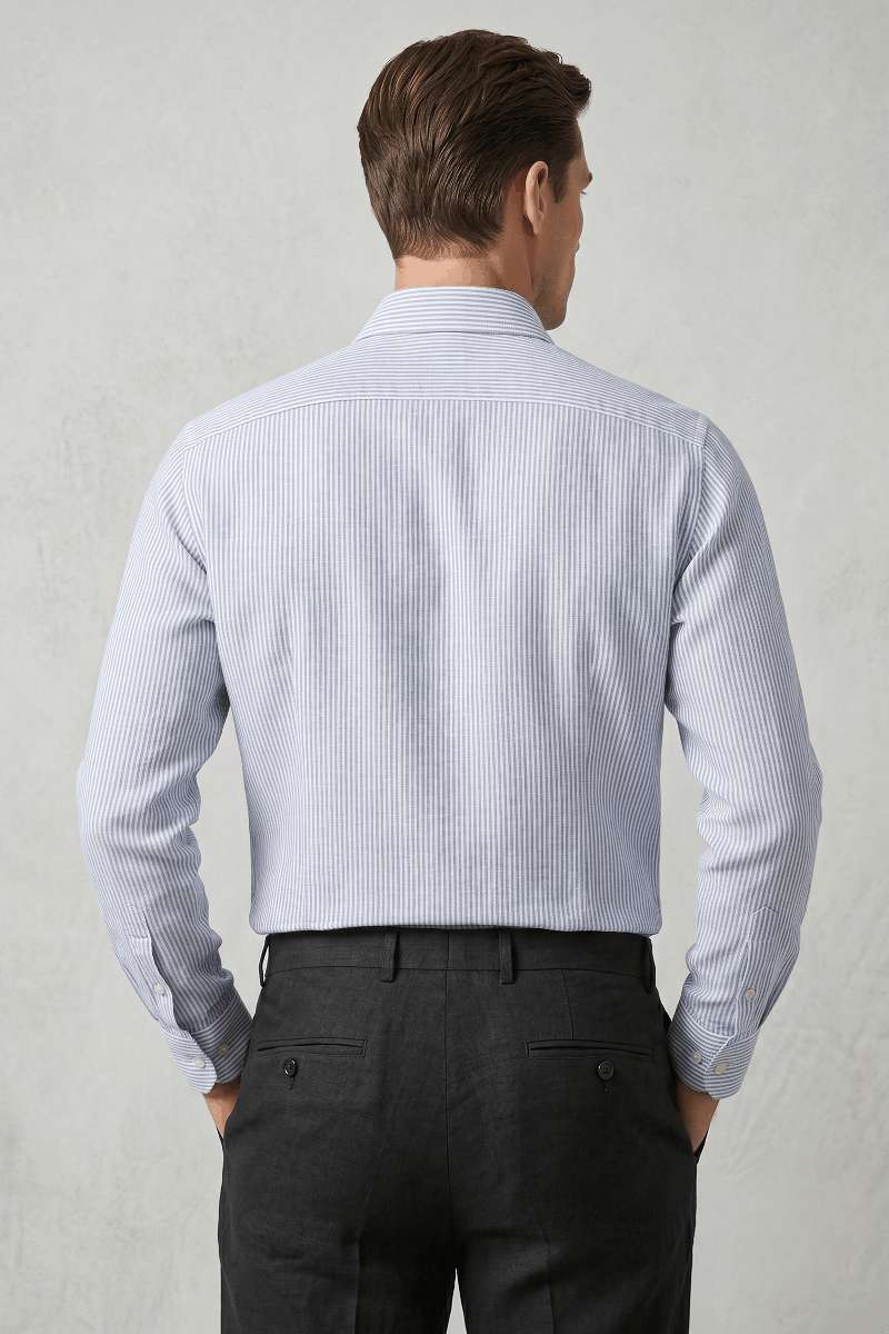 Men's Pure Linen Stripe Shirt - extra image 4