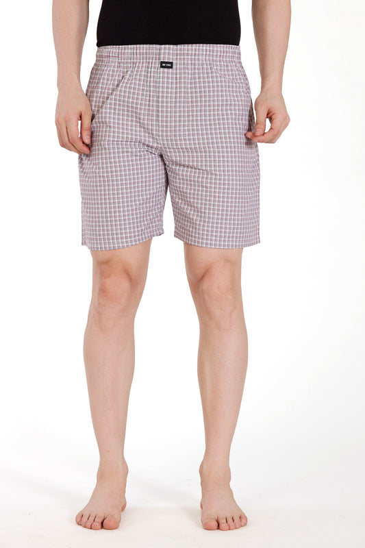 Mens Casual checks Boxer - Grey