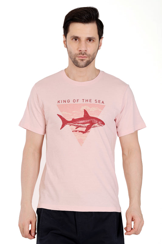 Mens Cotton Slub Graphic Tshirt - Lt. Pink