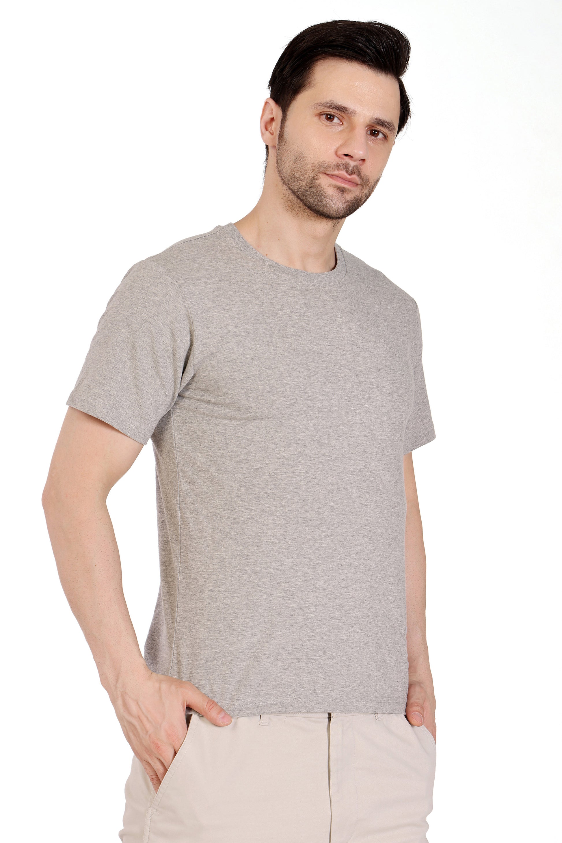 Mens Cotton Lycra Solid Tshirt - extra image 2