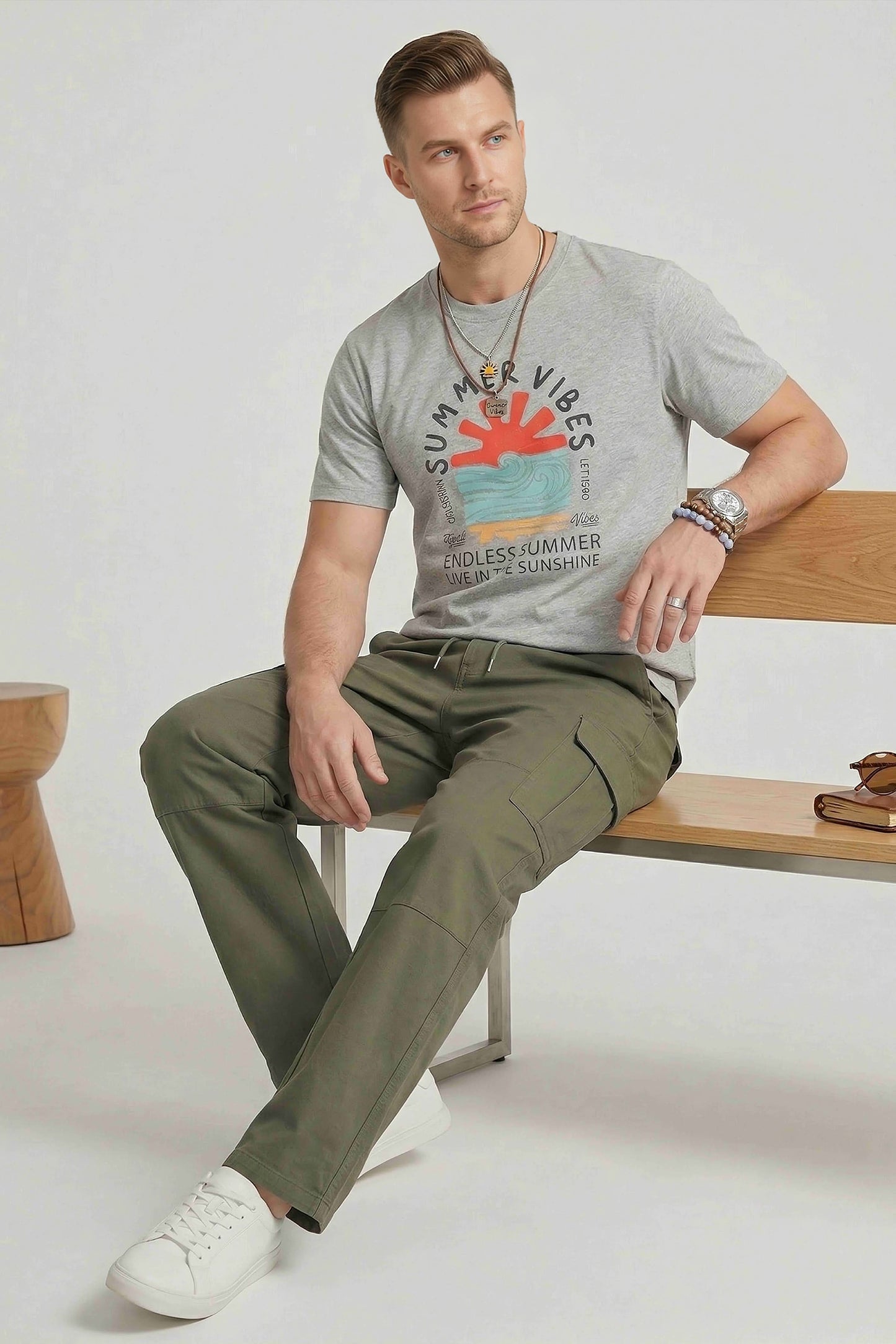 Mens Casual Fit Cotton Lycra Graphic Tshirt