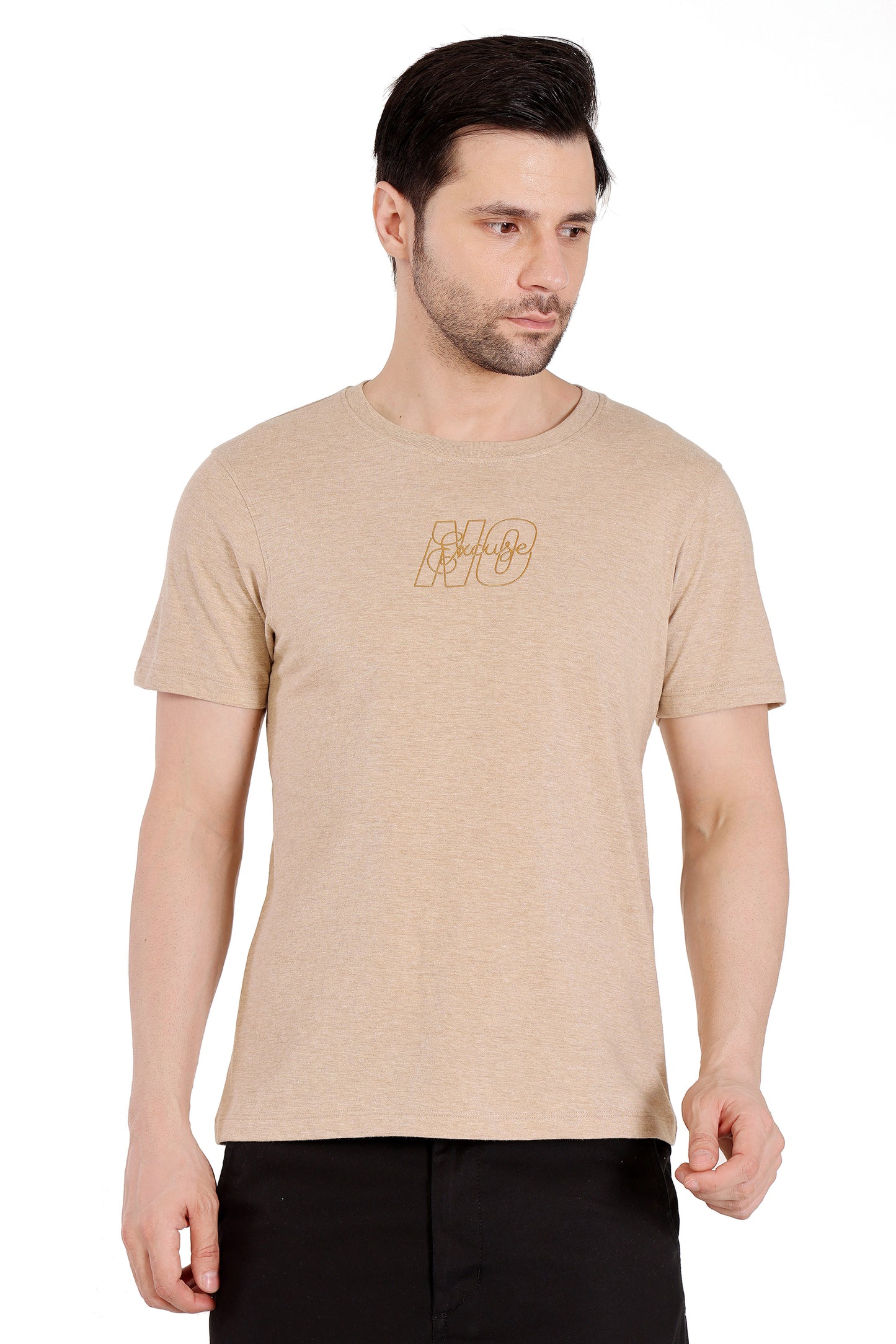 Mens True Melange Graphic Tshirt - Mable Beige Melange