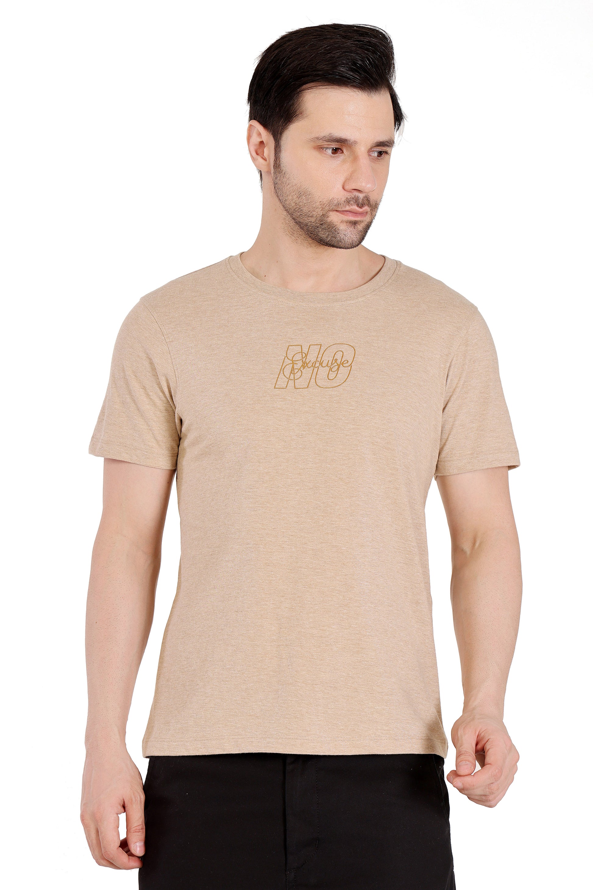 Mens True Melange Graphic Tshirt - Mable Beige Melange