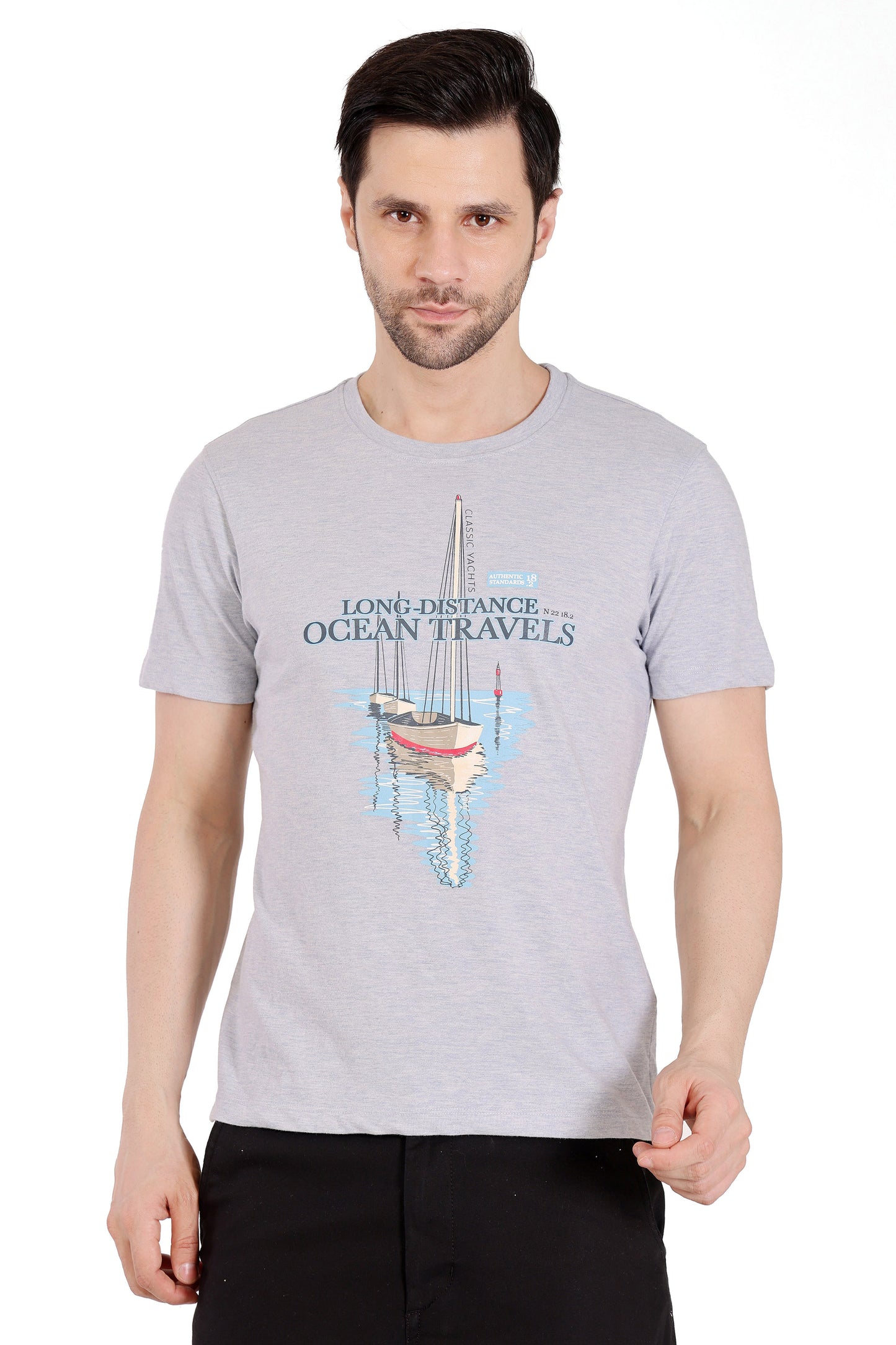 Mens True Melange Graphic Tshirt - Skysail Melange