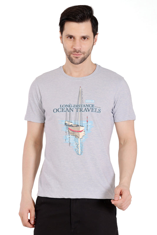 Mens True Melange Graphic Tshirt - Skysail Melange