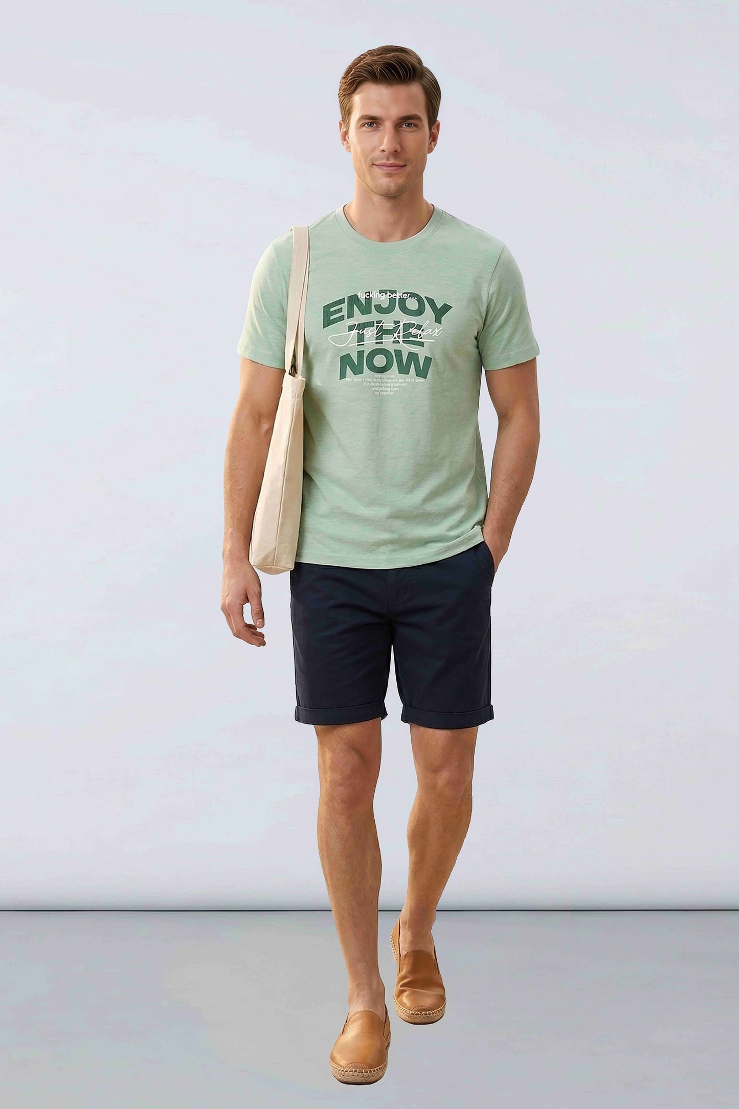 Men'S True Melange Graphic Tshirts - MINT MELANGE