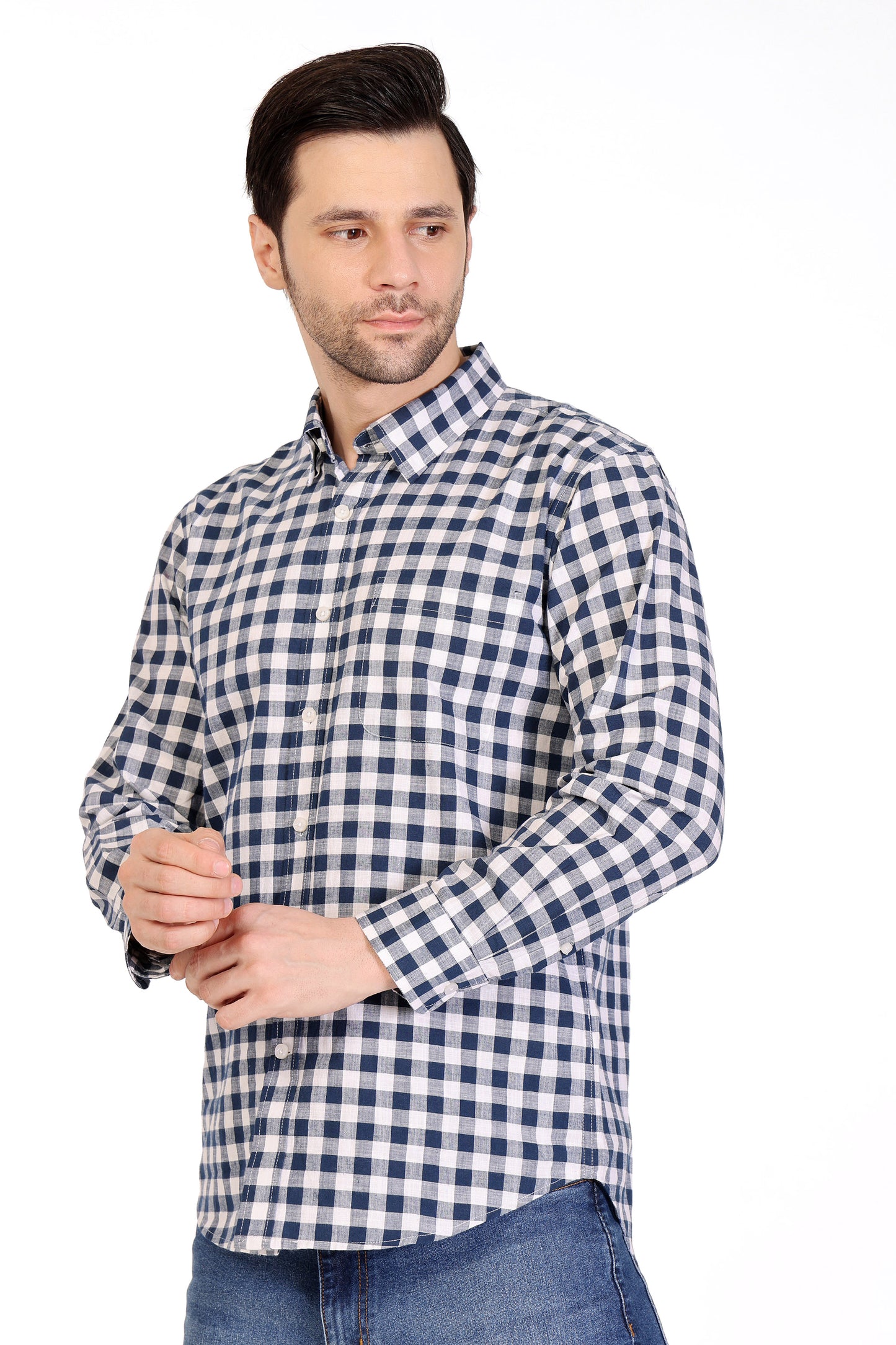 Mens Cotton Slub checks Shirt - extra image 2