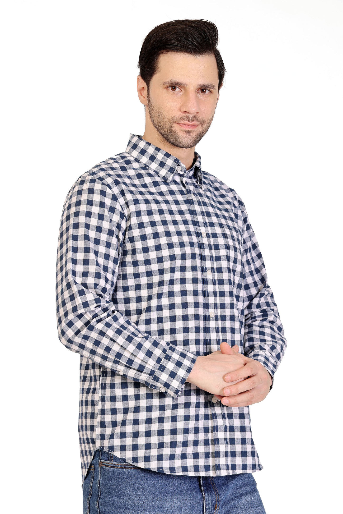 Mens Cotton Slub checks Shirt - extra image 3