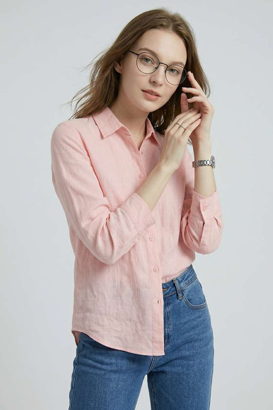 White  Linen Regular Shirt - extra image 2