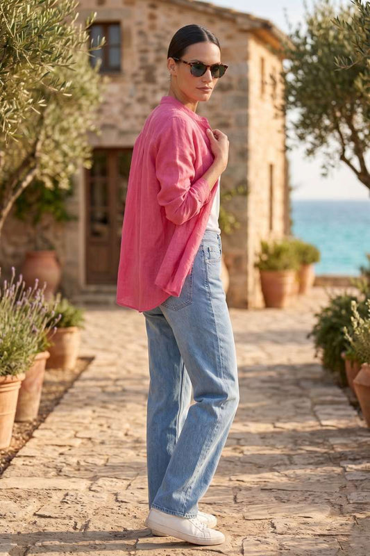 Coral Linen Regular Shirt - extra image 2