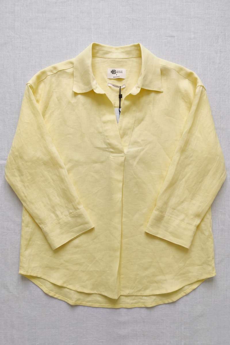Light Yellow Linen Collar Top - extra image 5
